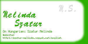 melinda szatur business card